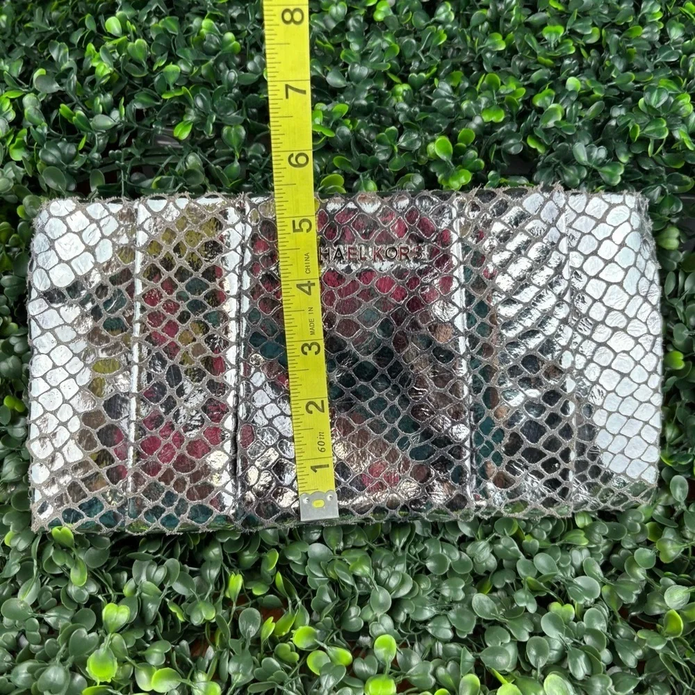 MICHAEL KORS TILDA Metallic Snakeskin Clutch